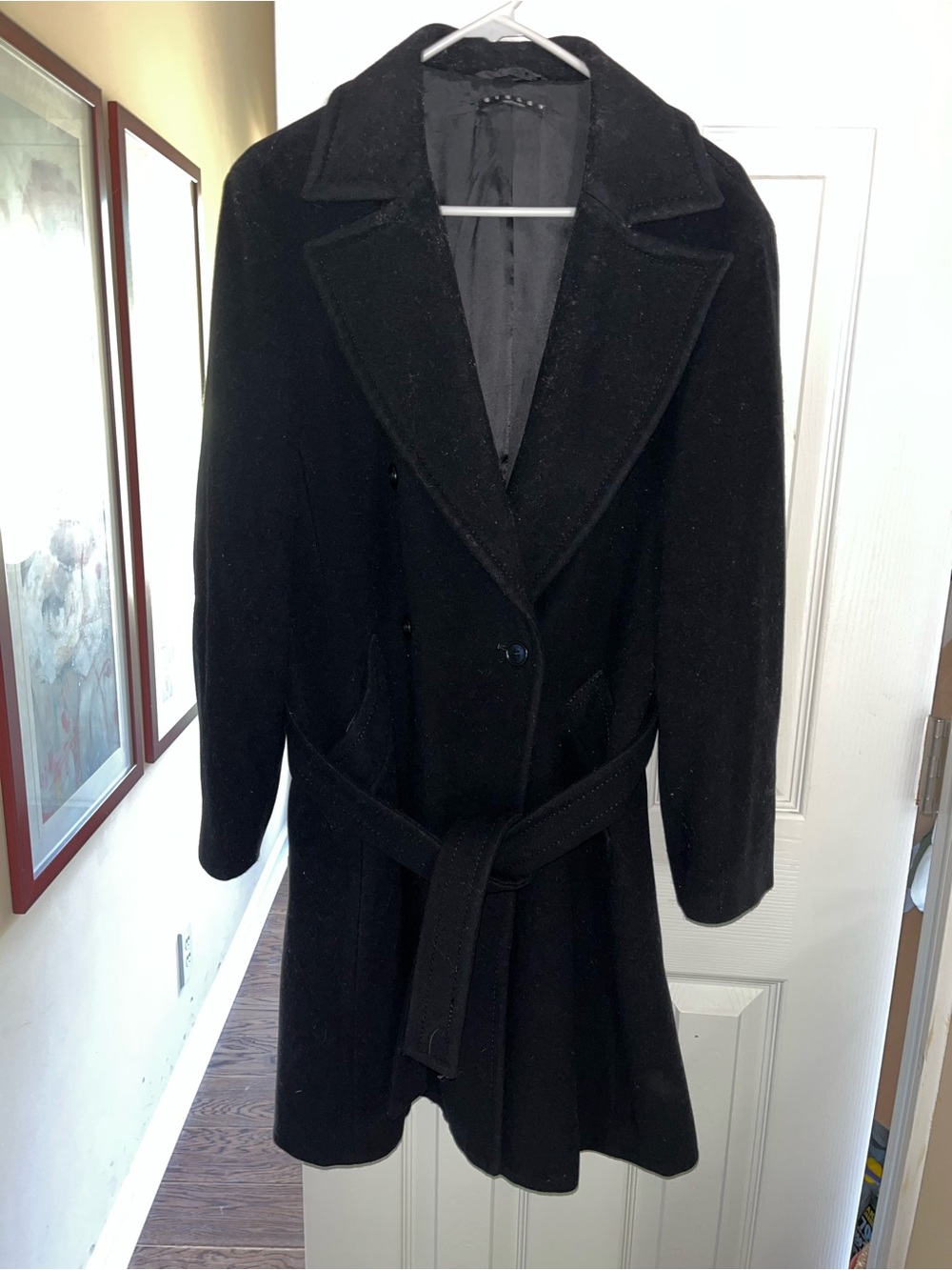 Sisley Black Belted Trench Coat for Women